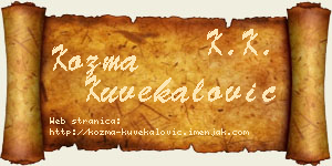 Kozma Kuvekalović vizit kartica
